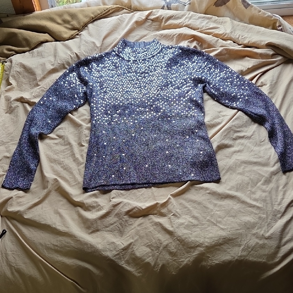 Elegant Purple Women's Turtleneck Sweater Med